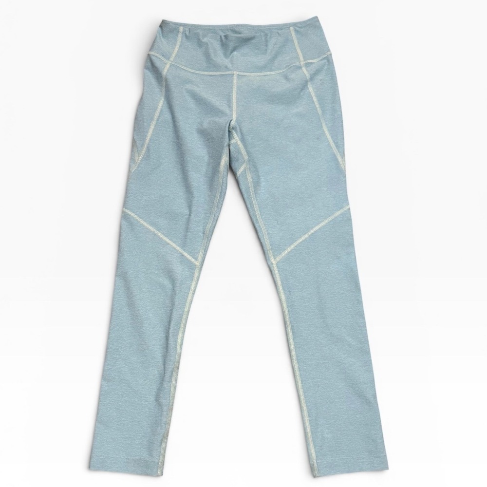 Outdoor Voices Womens Light Blue Heathered High Waisted Athletic Leggings Small